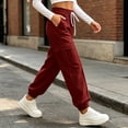 thumbnail image 4 of BRELIL Women's Cargo Pants Drawstring Loose Long Pants Casual Streetwear Lounge Activewear Travel Solid Baggy Trousers, Wine XL, 4 of 6