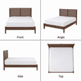 thumbnail image 6 of Queen Size Mid-Century Wood Platform Bed Frame with Slatted Headboard, No Box Spring Needed, Walnut, 6 of 9
