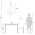 thumbnail image 5 of LNC 6-Light Distressed Wood and Gray Wagon Wheel Chandelier with Seeded Glass, 5 of 13