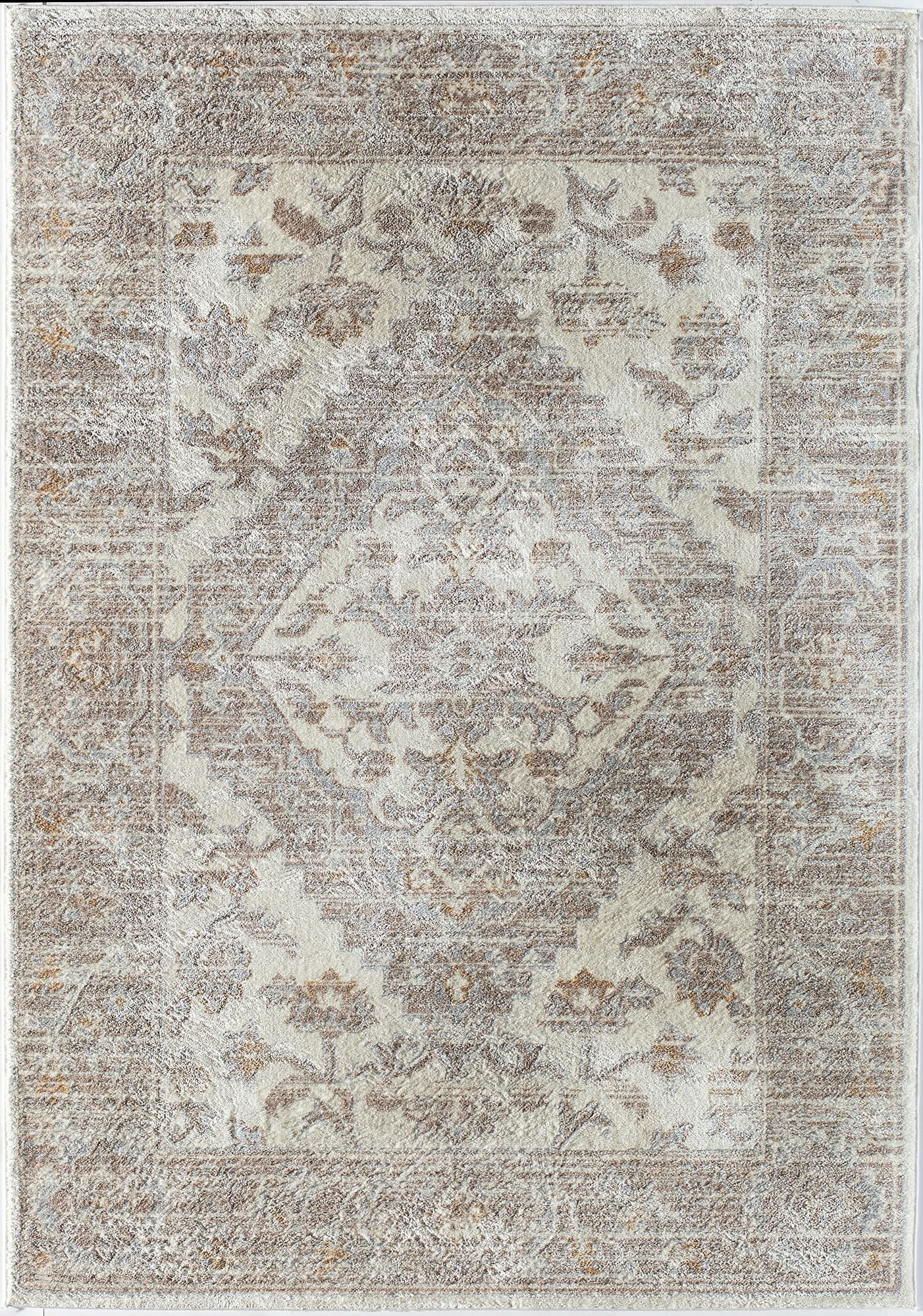 Rugs America Leopold LX30A WhiteWash Oriental Transitional Cream Area Rug, 7' x 9'