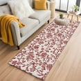 thumbnail image 2 of Farmhouse Red Large Area Rugs for Bedroom Living Room, Soft Non Slip Carpet Bedside Rug, Vintage Flower Leaf Botanical Plant Rectangular Floor Cover Kitchen Accent Rug 2'x6' for Dining Room/Office, 2 of 9