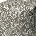 thumbnail image 4 of 17" Taupe 100% Polyester Cube Paisley Indoor Outdoor Pouf Ottoman, 4 of 5