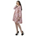 thumbnail image 4 of Moomaya Robe Évasée en Rayonne pour Femmes Manches Longues Imprimée Col en V Décontractée Robe de Plage pour Filles, 4 of 4