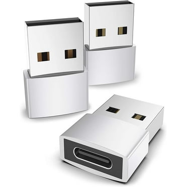 USB C Female to USB Male Adapter Pack of 3 Type C to USB A Converter Compatible with iPhone 13 12 Pro Max iPad Air 6 Watch Series 7 AirPods 3 Samsung Galaxy etc Silver