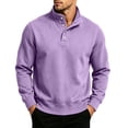 thumbnail image 2 of Xdegoge Mens Henley Shirts Long Sleeve Button Down Mock Neck Pullover Sweatshirts Casual Slim Fit Athletic Activewear Tops for Fall Winter Classic Basic Loungewear, 2 of 7