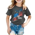 thumbnail image 4 of Quealent Girls 4th of July Shirt USA T-Shirt for Kids American Flag Shirt 250 Years of Freedom Short-Sleeved Top (Grey, 1-2 Years), 4 of 5