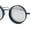 Navy - Silver Mirror, variant on Round Circle Lens Dimensional Binocular Rim Metal Frame Hustler Sunglasses Black - Green