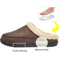 thumbnail image 6 of Needbo Men's Moccasin Slippers Fleece Fuzzy Lined House Shoes with Memory Foam Non-slip Rubber Sole, Coffee Size 13-14, 6 of 8