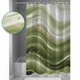thumbnail image 2 of Shower Curtain, Sage Green Gradient Stripes Waterproof Shower Curtain Set with Hooks for Bathroom Showers,Stalls and Bathtubs,72x72In Abstract Geometric, 2 of 9