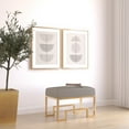thumbnail image 3 of American Home Classic Laurence 18" Steel/PU Fabric Stool in Gold/Sand Gray, 3 of 5