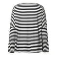 thumbnail image 5 of Long Sleeve Tops for Women, Yigetop Women's New Round Neck Long Sleeved Loose T Shirts Female Comfortable Commute Fashion Long Sleeved Lady T Shirt Long Sleeve Striped Shirt White L, 5 of 5