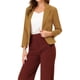 thumbnail image 4 of BLAZER CHIC para Mujeres, Abierto al Frente, Ideal para el Trabajo, Chaqueta de Traje Corta de Verano, Color Caqui Oscuro, Talla 2XL, 4 of 6