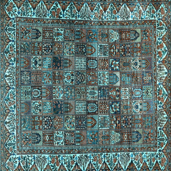 Ahgly Company Indoor Square Persian Light Blue Traditional Area Rugs, 4' Square