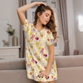 thumbnail image 3 of Susaid Rabbit And Balloon Pattern Sleep Shirts for Women Short Sleeve Night Shirts for Sleeping Pullover Nightgown Soft Nightdress, 3 of 6
