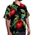 thumbnail image 2 of Fruit Men's Short Sleeve Spread Collar Hawaiian Shirts, Casual Printed Button Down Summer Beach Tops, Unisex Men's Shirts, 2 of 6