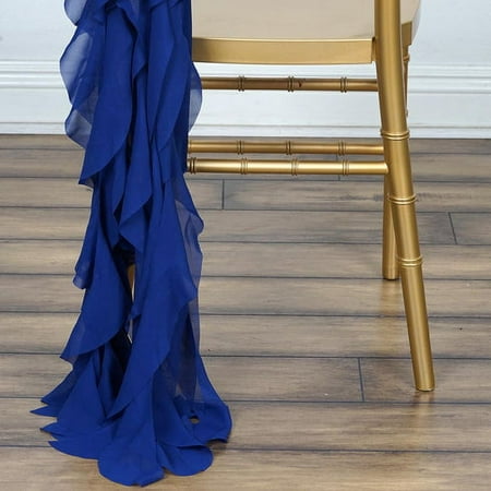 

Efavormart 5 Pack | Royal Blue Chiffon Curly Chair Sash