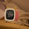 thumbnail image 3 of Reloj despertador de dibujos animados para niños, reloj LED, entrenador de sueño, Control de luz nocturna recargable, temporizador de sueño, Decoración del hogar naranja coralina Orejas de gato Matsuzay HA001311-05B, 3 of 6