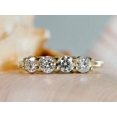 thumbnail image 2 of Forever Jewels 2Ct Round Cut Moissanite Women Half Eternity Wedding Band Ring 14K Yellow Gold Plated, 2 of 5