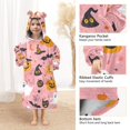 thumbnail image 3 of FORMRS Wearable Blanket Hoodie with Sleeves for Kids Cozy Flannel Sweatshirt, Pink Halloween Pumpkin Pattern, 3 of 7