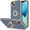 Blue Gray, variant on Case for iPhone 13 Case with Ring Stand [360°Rotatable Ring Holder Magnetic Kickstand] [Plated Rose Gold Edge] Slim Soft TPU Cover Luxury Protective Phone Case for Women Men, Light Green