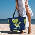 thumbnail image 6 of Naloa Dino Playing Roller Skate Large Capacity Beach Bag, Waterproof Sandproof Beach Swim Pool Bag Tote Bag for Women, 6 of 7