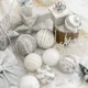 thumbnail image 4 of Bola de Navidad pintada a mano, dorada, plateada, champán, estrellas brillantes, árbol de Navidad, decoración para colgar en la ventana, pequeños regalos, juguetes, 4 of 5