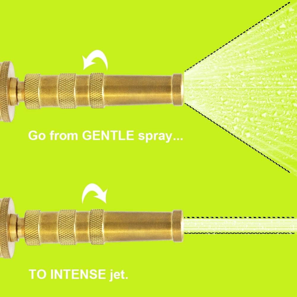 Solid Brass Heavy Duty Adjustable Twist Hose Nozzle Jet Sweeper Nozzle, TWIS3231