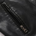 thumbnail image 6 of hopeusnice Men's Slim Fit Faux Leather Biker Motorcycle Jacket with Stripe Splice sign Stand Collar Zipper Closure Pockets Black XXL, 6 of 8