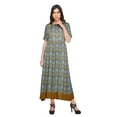 thumbnail image 4 of Moomaya Robe Plissée Imprimée Tunique à Manches au Coude Tenue d'Été Kurti pour Femmes, 4 of 5