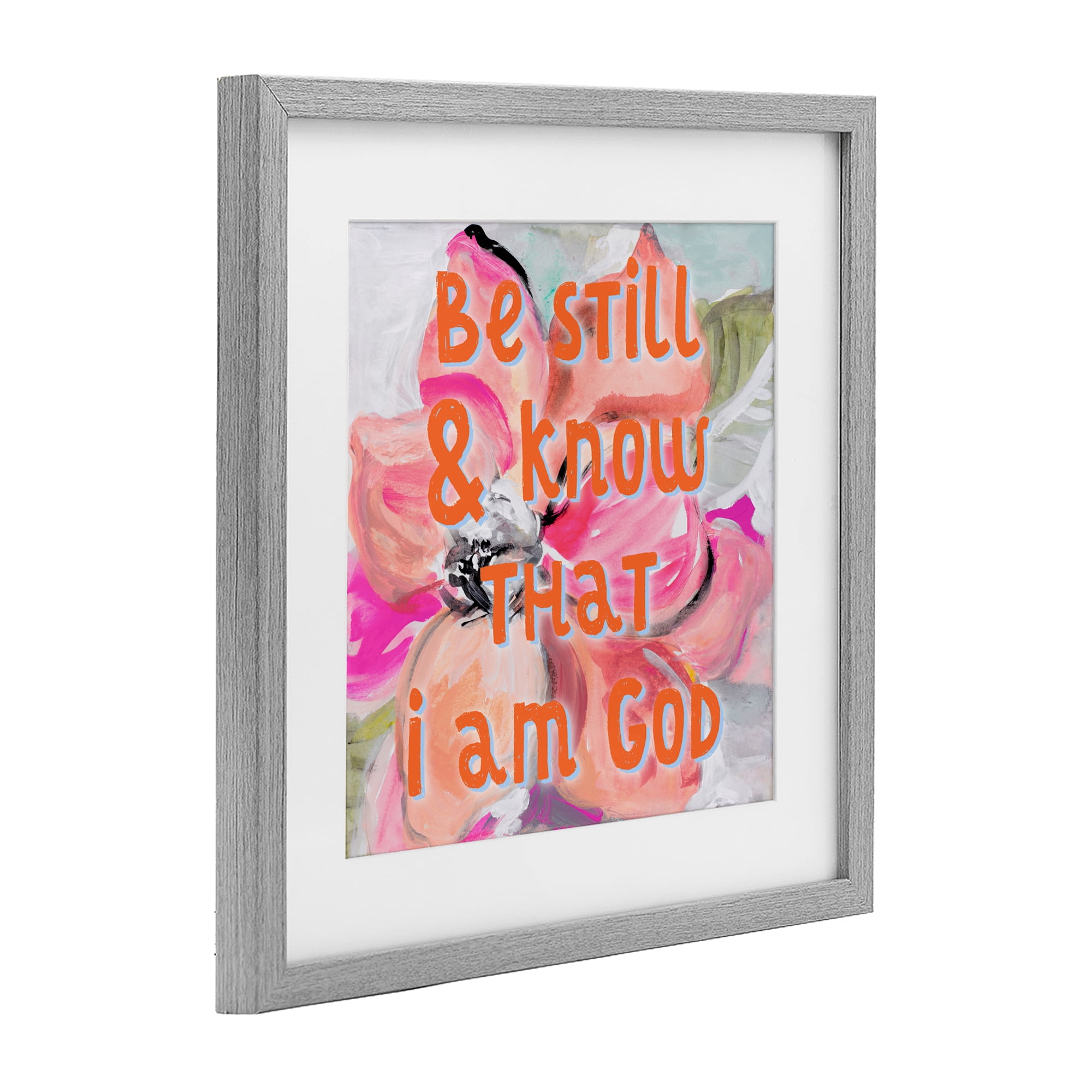 Stupell Industries Bright Be Still Scripture Gray Framed Print Under Glass, design by Lanie Loreth