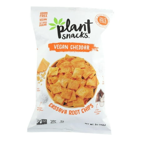 Plant Snacks Vegan Cheddar Cassava Root Chips, 5 Ounce -- 12 per case.