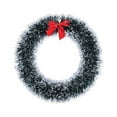 thumbnail image 4 of Hvmvliv 9.84in Christmas Bow Wreath Tinsel Xmas Wreath for Front Door Decoration with Bow Outdoor Christmas Decoration White, 4 of 5