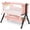 pink, variant on Infant Bassinet Crib,Single-sided Detachable 3 Adjustable-Height Bedside Beds Foldable Baby Crib,for 0-18 Months-Pink