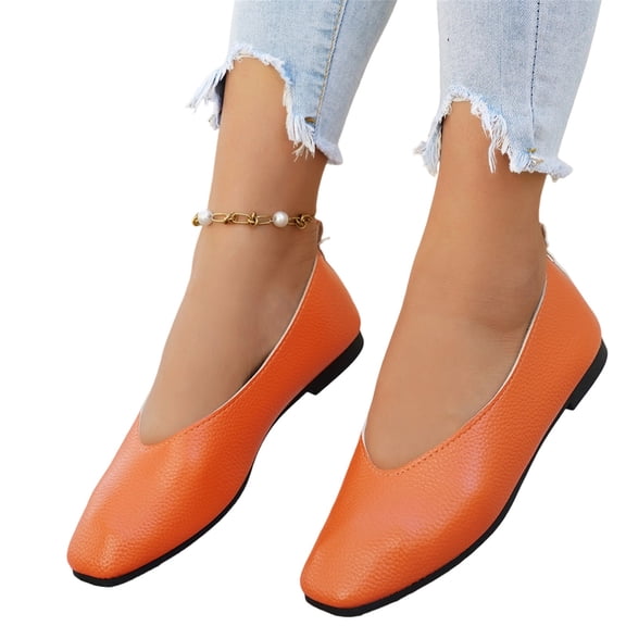 Flat Shoes for Women 2026 Casual Square Toe Slip On Casual Ballet Flats Comfortable Ballerina Business Soft Walking Shoes, 37