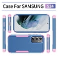thumbnail image 6 of ELEHOLD Hybrid Case for Samsung Galaxy S24 6.2" Rugged Shockproof Anti-Scratch Anti-Fingerprint Protective Hard PC Cover Support Wireless Charging for Samsung Galaxy S24 - Blue+Pink, 6 of 8