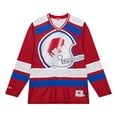 thumbnail image 2 of Women's Mitchell & Ness Red Buffalo Bills Big Face 7.0 Long Sleeve Jersey T-Shirt, 2 of 5