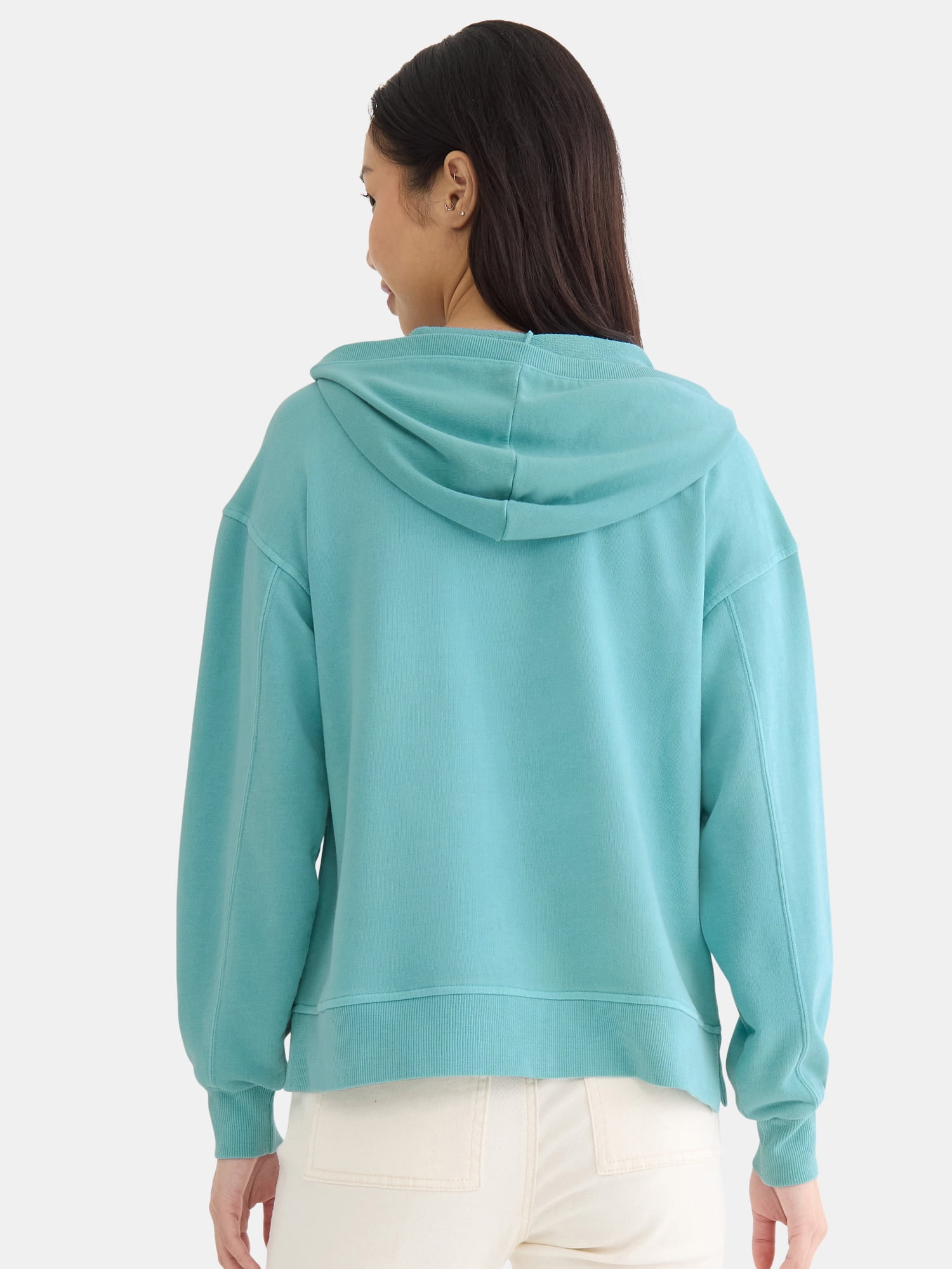 Time and Tru Women's Split Neck Hoodie, Sizes XS-XXXL