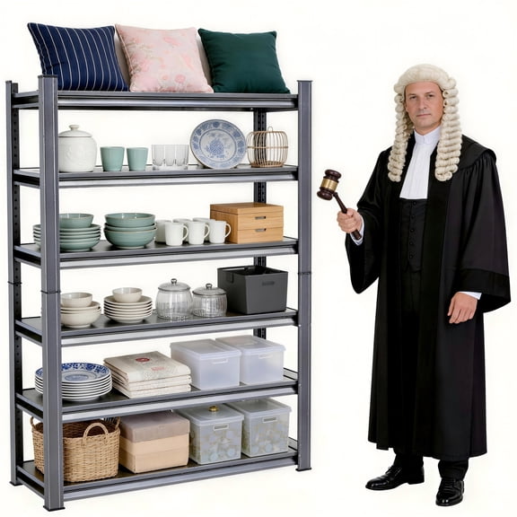 6-Tier Garage Shelving,Adjustable Metal Storage Shelves, Heavy Duty Steel Rack, 3050LBS Capacity, Ideal for Garage, Warehouse or Home Organization (6-Tier 78" H x 40" W x 16" D)