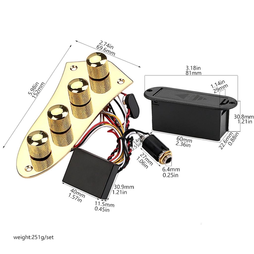 CEORPER 4 Way Switch Loaded Prewired Guitar Control Plate Replacement Part Control Plate