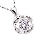 thumbnail image 3 of ALOV Jewelry Sterling Silver grandma and grandson Love Heart Cubic Zirconia Pendant Necklace, 3 of 7