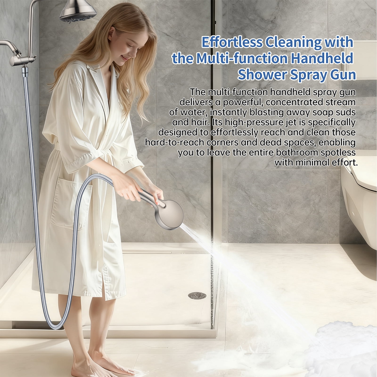 Joyrain Multi-angle adjustable showerhead& Handheld High-pressure 8 Spray Modes Shower Head, Rain Shower Combination with 90° Adjustable Extension Arm