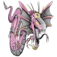 thumbnail image 3 of Dragon Duvet Cover Set, Digital Robotic Cyborg Dragon Character Modern Game Knight Graphic, Decorative 3 Piece Bedding Set with 2 Pillow Shams, Calking Size, Yellow Fuchsia Grey, by Ambesonne, 3 of 3