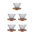 thumbnail image 2 of VONKY Modern Clear Glass Coffee Dripper Drop Over Funnel for Smooth Coffee Extraction Small Medium 5Set, 2 of 6