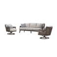 thumbnail image 3 of New Classic Furniture Genova 3-Piece Aluminum & Wicker Patio Set in Brown/Gray, 3 of 13