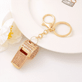 thumbnail image 4 of Rose Rouge Sifflet d'Arbitre en Diamant Exquis Porte-Clés Pendentif en Métal, 4 of 6