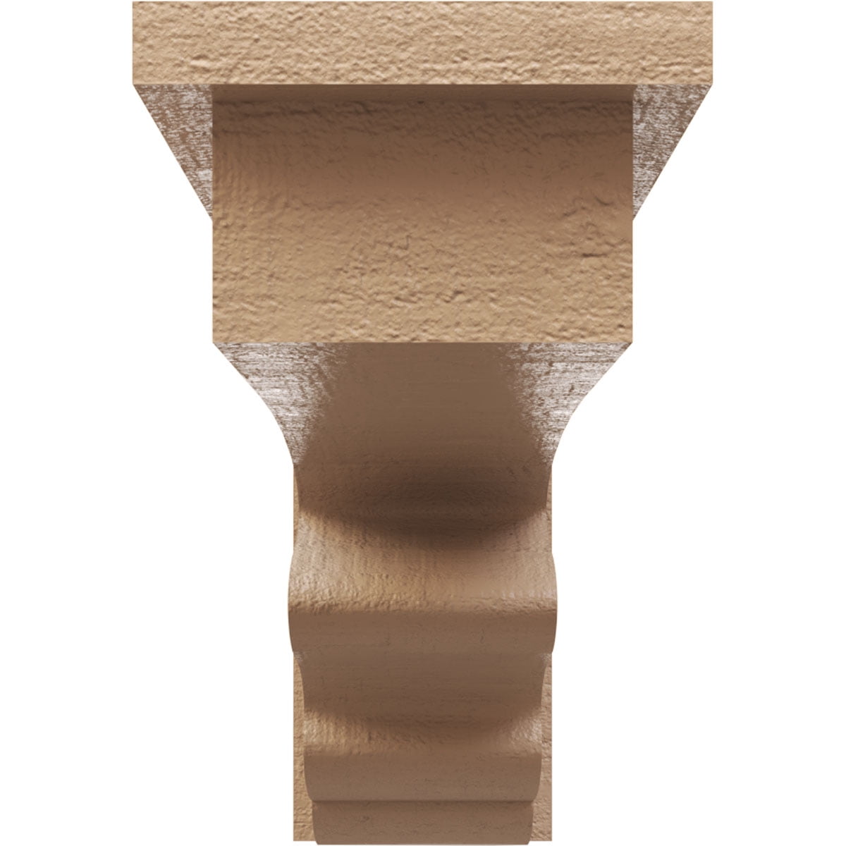 4"W x 24"D x 8"H Thin Highland Rough Cedar Woodgrain TimberThane Corbel, Primed Tan