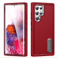 thumbnail image 1 of SaniMore for Samsung Galaxy S22 Ultra 6.8" 2022 Hybird Case, Rugged PC Back Shockproof TPU Shell Metal Hidden Kicksatnd Drop Resistant Anti-slip Heavy Duty Protective Case, Red+Black, 1 of 9