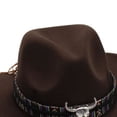 thumbnail image 4 of Emitonse Toddler Sun Hat,Kids Western Hats Boys Girls Cowboy Cowgirl Hat Felt Hat Cowboy Coffee,Size 3-8 Years, 4 of 5
