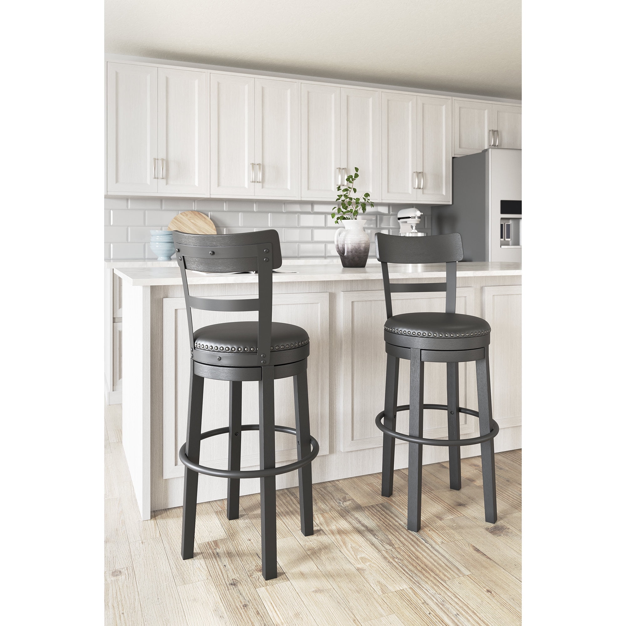 Ashley Signature Design Wood Bar Stools Valebeck Casual Bar Height Chair Black Walmart
