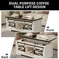 thumbnail image 4 of 47.2 Inch Rustic Farmhouse Coffee Table with Pop Up Workstation, Sliding Barn Door Cabinet and Hidden Storage Compartment, Adjustable Shelf Center Console for Living Room Home Office Entryway, 4 of 8